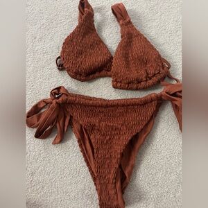 Zara Copper Satin Skirt